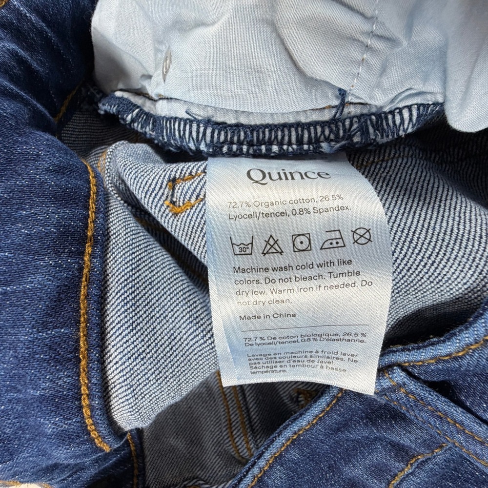 Quince Ultra-Wide Leg Jeans Dark Wash High Rise Organic Cotton Blend Size 33 - Picture 10 of 12